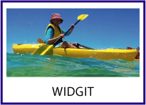 Widgit sit on kayak by Finn