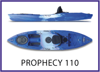 Prophecy 110 sit on top kayak by Tootega